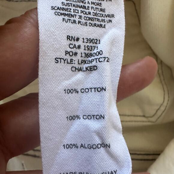 Frame Denim Jeans Le Pixie Baggy Palazzo Size 29 Chalked Cream 100% Cotton - Picture 14 of 14